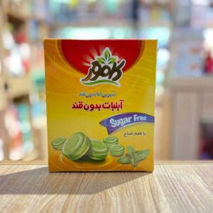 خرید آبنبات بدون قند رژیمی با طعم نعناع کامور 130 گرم