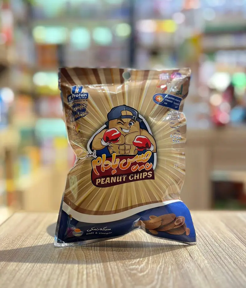 salt-vinegar-peanut-chips-45g.wep چیپس رژیمی بادام زمینی بدون قند با طعم سرکه نمکی 45 گرم - تصویر 1