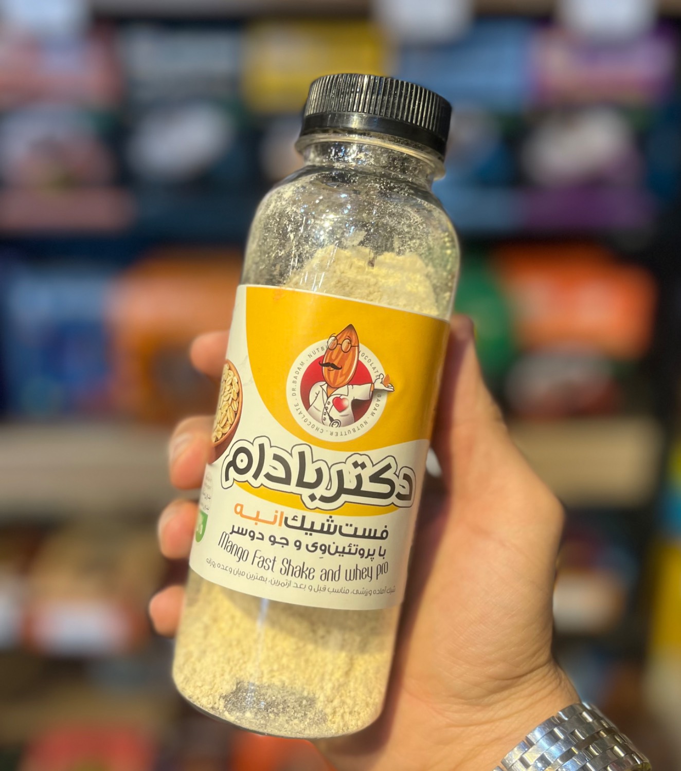 فست شیک انبه دکتر بادام فست شیک انبه با پروتئین وی و جودوسر دکتر بادام - Image 1