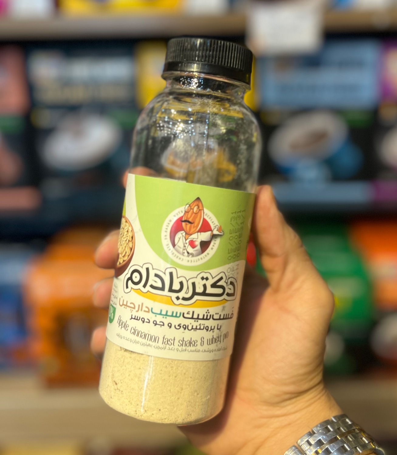 فست شیک سیب دارچین فست شیک سیب دارچین با پروتئین وی و جودوسر دکتر بادام - Image 1