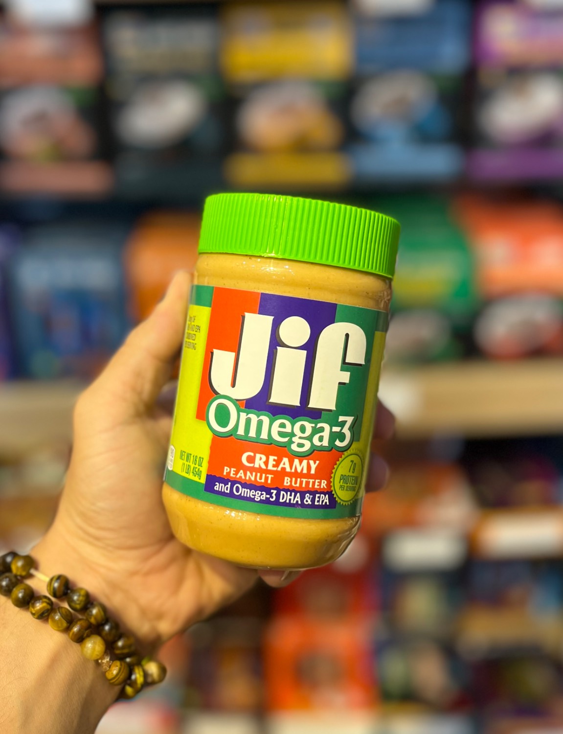 کره بادام زمینی رژیمی حاوی اومگا3 جیف JIF وزن 440 گرم