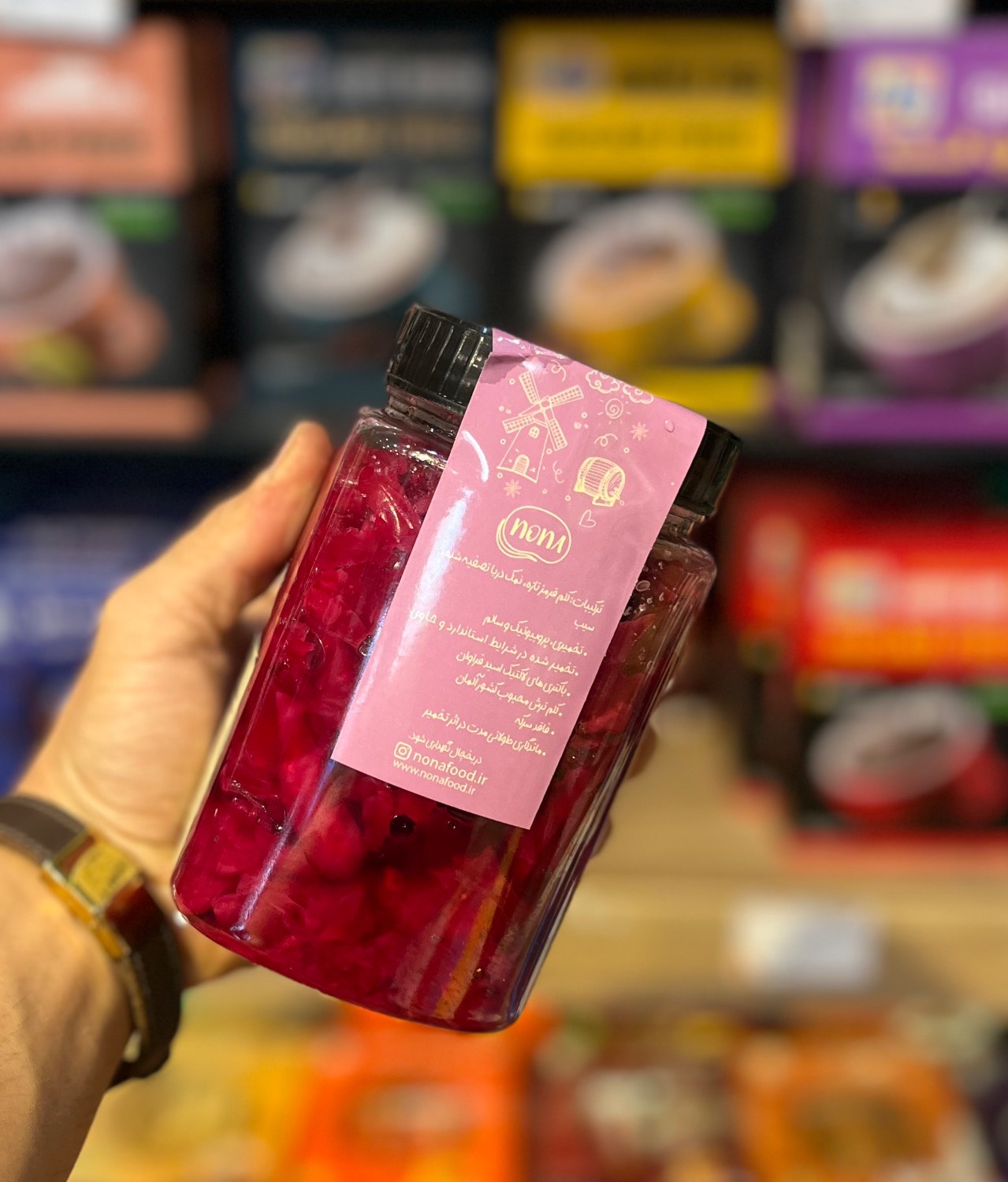 purple-dietary-sauerkraut-460g ساورکرات رژیمی ارغوانی (پروبیوتیک زنده) بدون سرکه و نگهدارنده 460 گرم (خوراک تخمیری) - Image 1